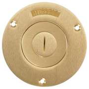 Hubbell Wiring Device-Kellems Electrical Box Cover, 1 Gangs, Round, Brass S2525