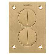 Hubbell Wiring Device-Kellems Electrical Box Cover, 1 Gangs, Rectangular, Brass S3625
