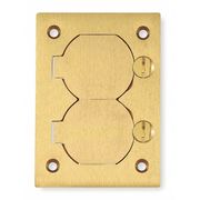 Hubbell Wiring Device-Kellems Electrical Box Cover, 1 Gangs, Rectangular, Brass S3825