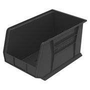 Akro-Mils 60 lb Hang & Stack Storage Bin, Plastic, 11 in W, 10 in H, Black, 18 in L 30260BLACK