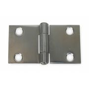 Zoro Select 2 3/4 in W x 1 1/2 in H Bright Stainless Steel Door and Butt Hinge 3HTT1