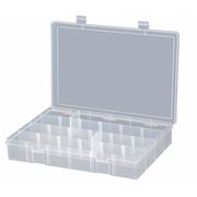 Durham Mfg Compartment Box with 24 compartments, Plastic, 2-5/16" H x 13-1/8 in W LPADJ-CLEAR