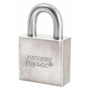 American Lock Padlock, Keyed Different, Standard Shackle, Rectangular Steel Body, Boron Shackle, 3/4 in W A50
