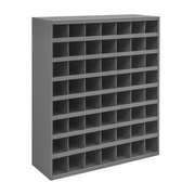 Durham Mfg Prime Cold Rolled Steel Pigeonhole Bin Unit, 12 in D x 42 in H x 33 3/4 in W, 8 Shelves, Gray 361-95