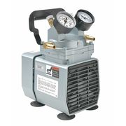 Gast Compressor/Vacuum Pump, 1/8 hp, 115V AC, 25.5 in H Max Vacuum, 60 psi Max Continuous Pressure DOA-P704-AA