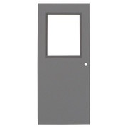 Ceco Hollow Metal Door with Glass, 80 in H, 32 in W, 1 3/4 in Thick, 16-gauge, Type: 1 CHMD X HG28 68 X MORT-CE-16GAWG
