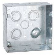Raco Electrical Box, 42 cu in, Square Box, 2 Gang, Steel, Square 258