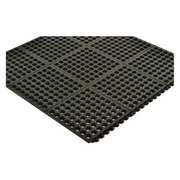 Notrax Interlocking Drainage Mat Tile, Natural Rubber, 3 ft Long x 3 ft Wide, 3/4 in Thick 550S0033BL