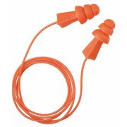 Tasco Tri-Grip Reusable Vinyl Ear Plugs, Flanged Shape, 27 dB, Orange, 100 PK 100-09010
