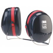 3M Peltor Behind-the-Neck Ear Muffs, 29 dB, Peltor Optime 105, Black/Red H10B