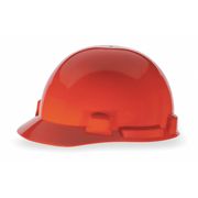 Msa Safety Front Brim Hard Hat, Type 1, Class E, Ratchet (4-Point), Red 10074071