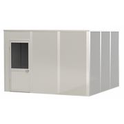 Porta-King 4-Wall Modular In-Plant Office, 8 ft H, 12 ft W, 12 ft D, Gray VK1DW 12'x12' 4-Wall