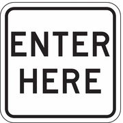 Lyle Enter Sign For Parking Lots, 18 in H, 18 in W, Aluminum, Square, English, LR7-65-18HA LR7-65-18HA