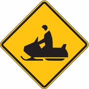 Lyle Snowmobile Crossing Traffic Sign, 24 in Height, 24 in Width, Aluminum, Diamond, No Text W11-6-24HA