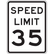 Lyle Speed Limit 35 Traffic Sign, 24 in H, 18 in W, Aluminum, Vertical Rectangle, R2-1-35-18HA R2-1-35-18HA