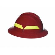 Bullard Fire Helmet, Red, Full-Brim FHRDR