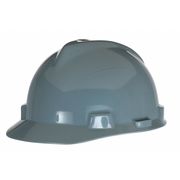 Msa Safety V-Gard Front Brim Hard Hat, Slotted, Cap Style, Type 1, Class E, Staz-On Pinlock Suspension, Gray 463948