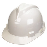 Msa Safety Front Brim Hard Hat, Type 1, Class E, Ratchet (4-Point), White 477477