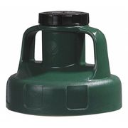 Oil Safe Utility Lid, w/2 In Outlet, HDPE, Dk Green 100203