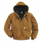 Carhartt Men's Brown Cotton Hooded Duck Jacket size XL J131-BRN XLG REG