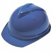 Msa Safety Front Brim Hard Hat, Type 1, Class C, Ratchet (6-Point), Blue 10034028