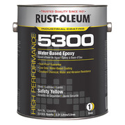 Rust-Oleum Epoxy Paint, SAFETY YELLOW, Glossy, 1 gal, 200 to 350 sq ft/gal, 5300 Series 5344408