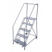 Cotterman 80 in H Steel Rolling Ladder, 5 Steps, 450 lb Load Capacity 1205R2630A6E12B4C1P6