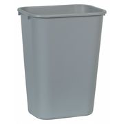 Rubbermaid Commercial 10 gal Rectangular Trash Can, Gray, 15 1/4 in Dia, Open Top, LLDPE FG295700GRAY
