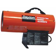 Dayton Forced Air Portable Gas Heater, Liquid Propane, 40,000 BtuH, 300 cfm 3VE55