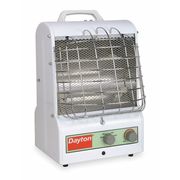 Dayton Portable Electric Heater, 15 in L x 11 1/2 in W x 11 in D, 1500W/900W/600W, 120V AC, White 3VU31