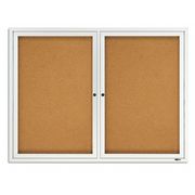 Quartet Enclosed Cork Bulletin Board 48 x 36", 2 Door 2124GGS