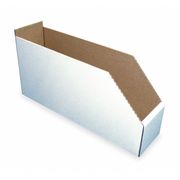 Packaging Of America Corrugated Shelf Bin, White, Cardboard, 17 in L x 8 1/4 in W x 8 1/2 in H 1W961
