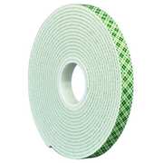 3M 3M 4008 Double Coated Foam Tape 0.5" x 5yd White, 1/8" thick 4008