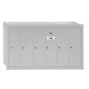 Salsbury Industries Vertical Mailbox, Aluminum, Powder Coated, 6 Doors, Recessed, - 3506ARU