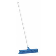 Vikan 16 in Sweep Face Broom, Soft, Synthetic, Blue, 53 in L Handle 31783/6053