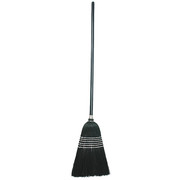 Tough Guy 11 in Sweep Face Broom, Soft/Stiff Combination, Natural, Black, 42 in L Handle 3ZJD6