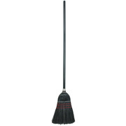 Tough Guy 10 in Sweep Face Broom, Soft/Stiff Combination, Synthetic, Black, 42 in L Handle 3ZJE1