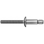 Stanley Engineered Fastening Blind Rivet, Dome Head, 1/4 in Dia., 15/32 in L, Aluminum Body, 100 PK AD84BS203