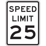 Lyle Speed Limit 25 Traffic Sign, 24 in H, 18 in W, Aluminum, Vertical Rectangle, English, R2-1-25-18HA R2-1-25-18HA