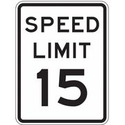 Lyle Speed Limit 15 Traffic Sign, 24 in H, 18 in W, Aluminum, Vertical Rectangle, R2-1-15-18HA R2-1-15-18HA