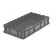 Orbis Straight Wall Container, Gray, Plastic, 48 in L, 22 1/2 in W, 7 1/4 in H, 3.5 cu ft Volume Capacity SO4822-7 Grey