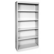 Atlantic Metal Bookcase, Steel, 5 Shelf, Dove Gray, 72HX36W BA40361872-05