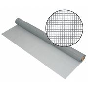 No-See-Ums Door and Window Screen, Fiberglass, 48 in W, 100 ft L, 0.013 in Wire Dia, Silver 3003502