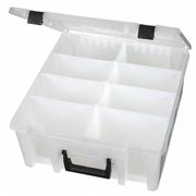 Flambeau Adjustable Compartment Box with 1 to 8 compartments, Plastic, 6 1/4 in H x 14-5/32 in W T9200