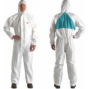 3M Hooded Disposable Coveralls, White, SMMMS, Zipper 4520-XL
