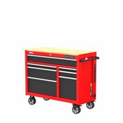 Craftsman S2000 Workstation, 7 Drawer, Black/Red, Steel, Wood, 41 in W x 18 in D x 34 in H CMST98271RB