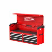 Craftsman S2000 Open Tool Chest, 8 Drawer, Red, Steel, 52 in W x 16 in D x 24-1/2 in H CMST98272RB