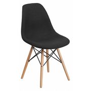 Flash Furniture Chair, Elon Series, Wood, Black Fabric FH-130-DCV1-FC01-GG
