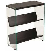 Flash Furniture Bookshelf, Glass Frame, Dark Ash NAN-JN21708B3-G-GG