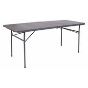 Flash Furniture Rectangle Folding Table, 30" W, 72" L, 29" H, Plastic Top, Grey DAD-LF-183Z-DG-GG